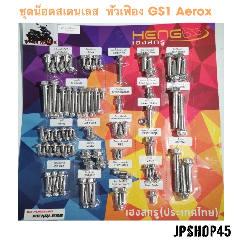 ชุดน็อต หัวเฟือง GS1 รอบคัน สำหรับ Aerox