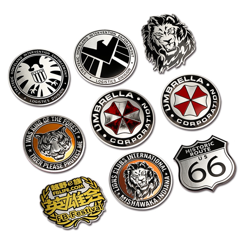 สติ๊กเกอร์โลหะ Resident Evil SHIELD สัตว์ร้าย ธง ฝาถังน้ํามันเชื้อเพลิง สําหรับรถยนต์และมอเตอร์ไซค์ อลูมิเนียมอัลลอยด์ ตกแต่งกันรอย