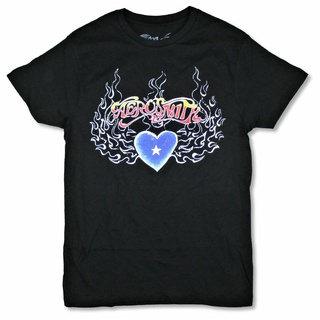 [S-5XL] เสื้อยืดแขนสั้น พิมพ์ลาย Aerosmith Blue Heart สีดํา ออกแบบดี แบบใหม่ จัดส่งด่วน