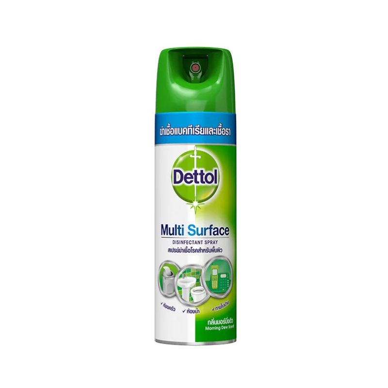 [ลด 50%] เดทตอล สเปรย์ฆ่าเชื้อโรค ดิสอินเฟคแทนท์ กลิ่นมอร์นิ่งดิว 450 มล.Dettol Disinfectant Spray Morning Dew 450ml