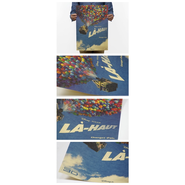 โปสเตอร์กระดาษคราฟท์รูปบ้านบินสําหรับตกแต่งบ้าน 51X36 ซม