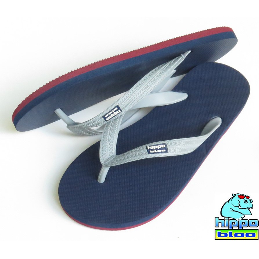 Hippo bloo รองเท้าแตะฮิปโปบูล Navy Reddish ชาย/หญิง กรมท่า/แดง หูเทา เบอร์9 -13