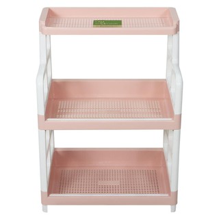 ชั้นวางอเนกประสงค์ 2 ชั้น+ชั้นลอย API ECO ชมพู ชั้นวางของในครัว PLASTIC RACK API ECO 2-TIER PINK