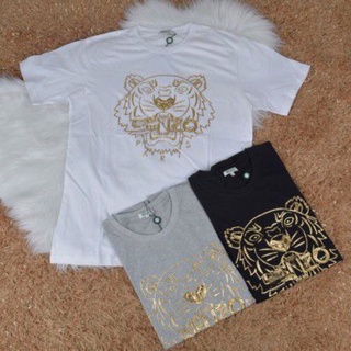 เสื้อยืด ปักลาย Kenso HEAD Gold แต่งกลิตเตอร์ สีทอง สําหรับเด็ก