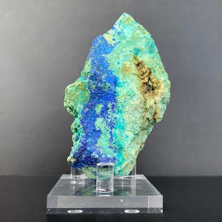 236g อซูไรท์​คริสโซคอลลา ก้อนดิบ (Raw Azurite Chrysocolla) Free Stand