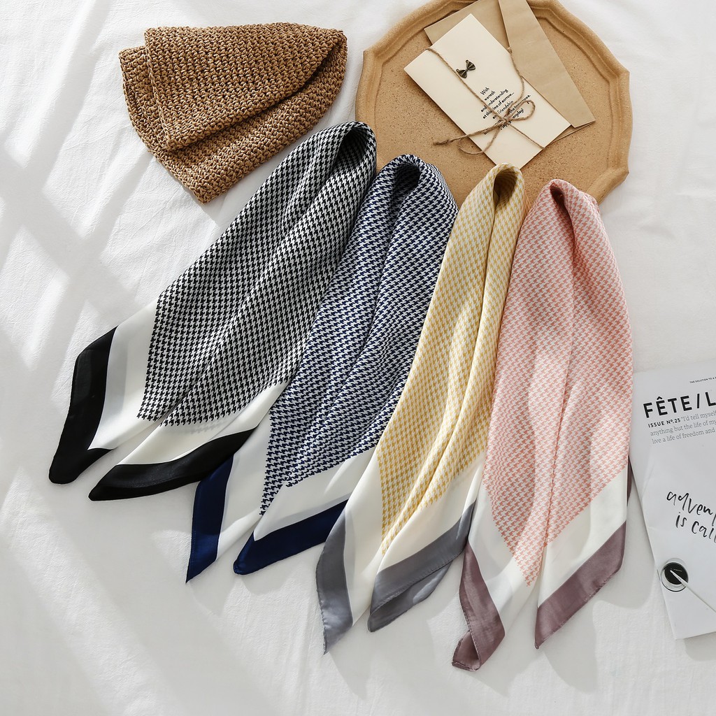 2020 พิมพ์สไตล์ใหม่ SQUARE SCARF RIBBON SILK FEEL SCARVES ผู้หญิง CONCAVE SHAPE PHOTOGRAPH MUSLIM HIJAB รอยแผลเป็น