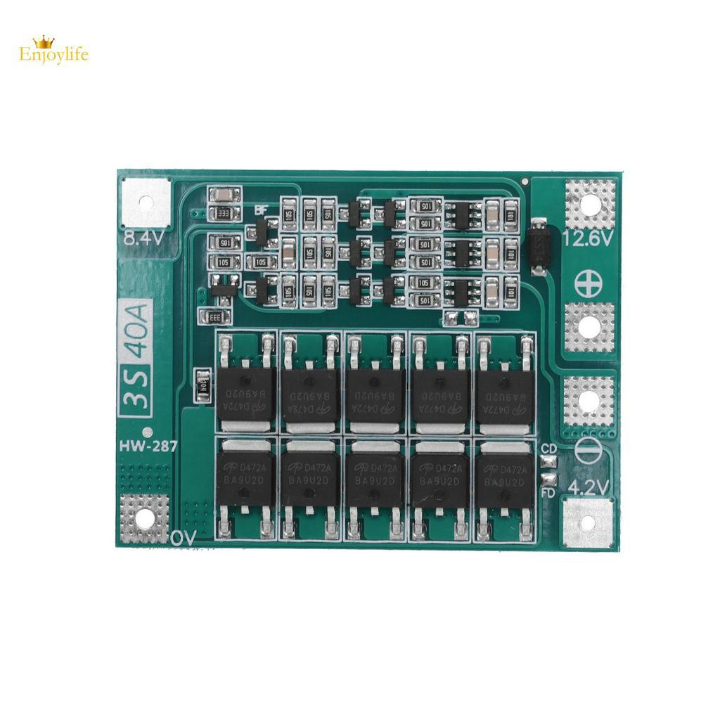 3S 3 S 40 A 18650 Li Ion Lithium แผนบอรดโมดลปองกนแบตเตอร Pcb