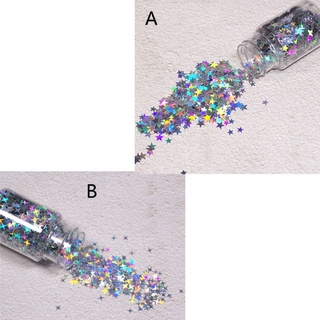 กลิตเตอร์เรซิ่นรูปดาวห้าแฉกสีเลื่อมสําหรับตกแต่งเล็บ