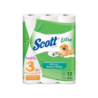 สก๊อตต์ เอ็กซ์ตร้า กระดาษชำระ (12 ม้วน) Scott Extra Toilet Paper (12rolls)