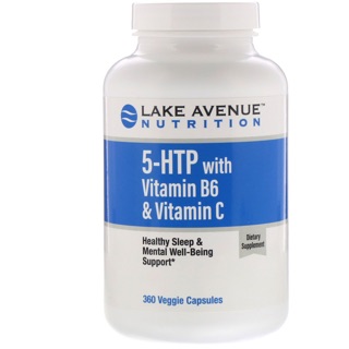 🇺🇸New🔥Lake Avenue Nutrition 5-HTP with Vitamin B6 &amp; Vitamin C, 360 Veggie Capsules