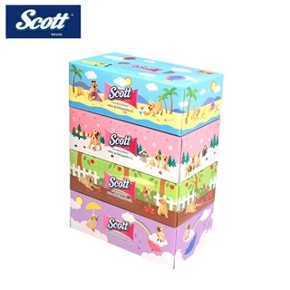 [ทั้งหมด 4 แพ็ค] สก๊อตต์ บ๊อกซ์ กระดาษเช็ดหน้า บรรจุ 110 แผ่น (แพ็ค 4 กล่อง) SCOTT FACIAL BOX 110 SHEETS (PACK 4 BOXES)
