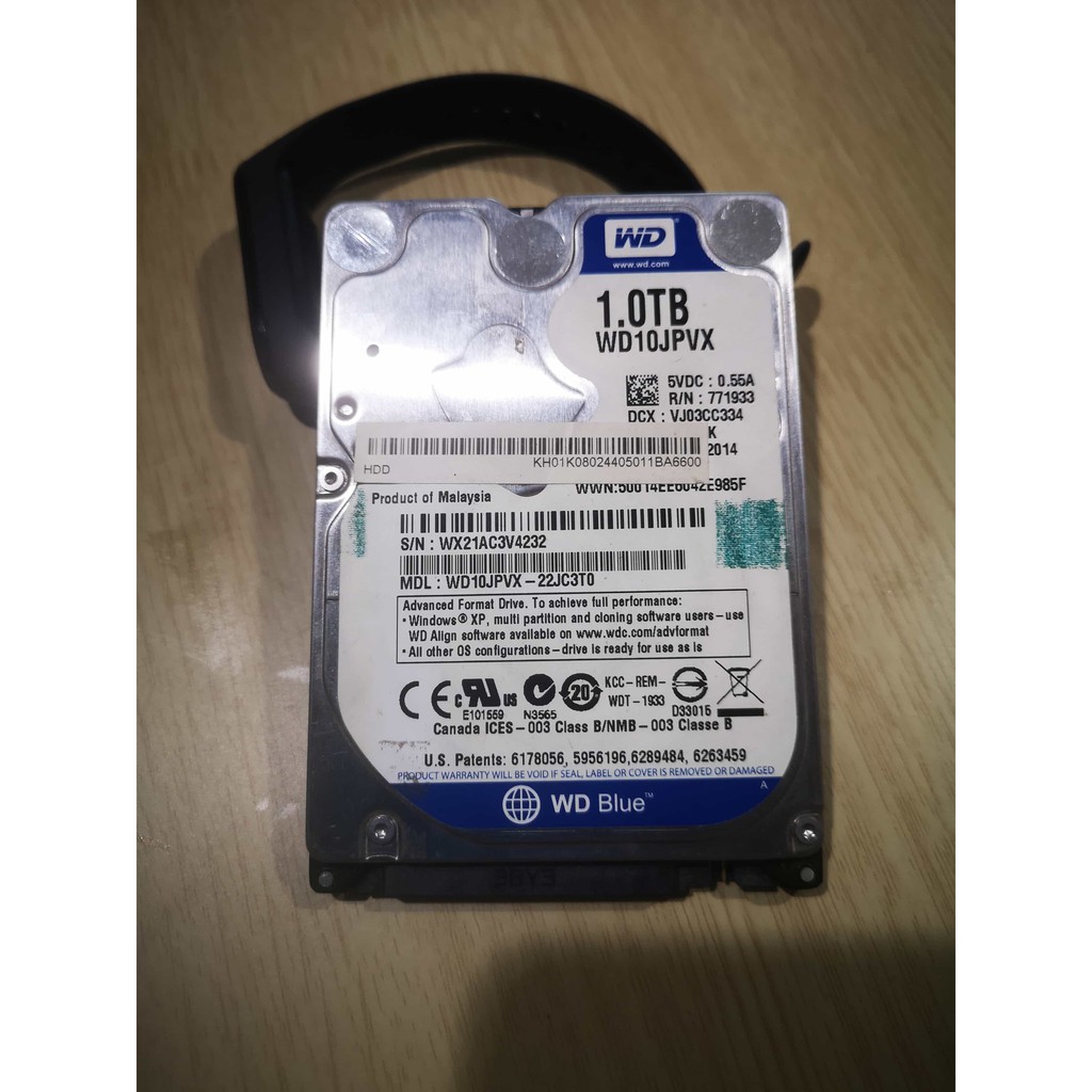 Hdd wd blue 1tb 2.5 7200rpm