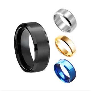 Steel Titanium Ring Stainless Steel Matte Frosted Black Gold Blue Mens and Womens Rings