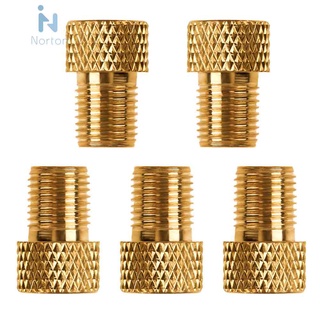 5pcs Copper Presta to Schrader Adaptors Bicycle Pump Tire Valve Connectors [Norton.th]