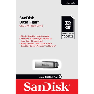 Sandisk Flash Drives 32GB Ultra Flair USB 3.0 ประกัน 5 ปี รุ่น SDCZ73_032G_G46