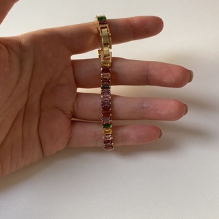 manytinythings rainbow glitter line bracelet