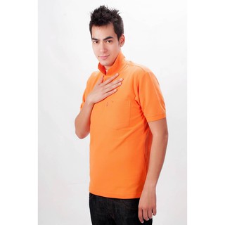 เสื้อโปโล ( polo shirt )แบรนด์ Geeko ตรากวาง สีพื้นชาย สีส้ม(สแปลช) gkc - 34M