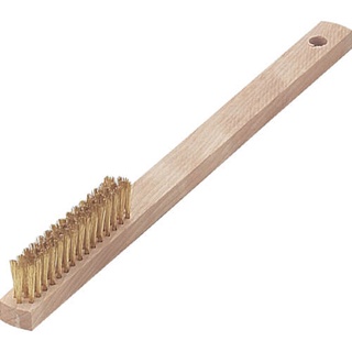 TRUSCO แปรงทองเหลืองด้ามไม้ 4 แถว TB-5008-10 Wood Handle Brass Brush 4 Line