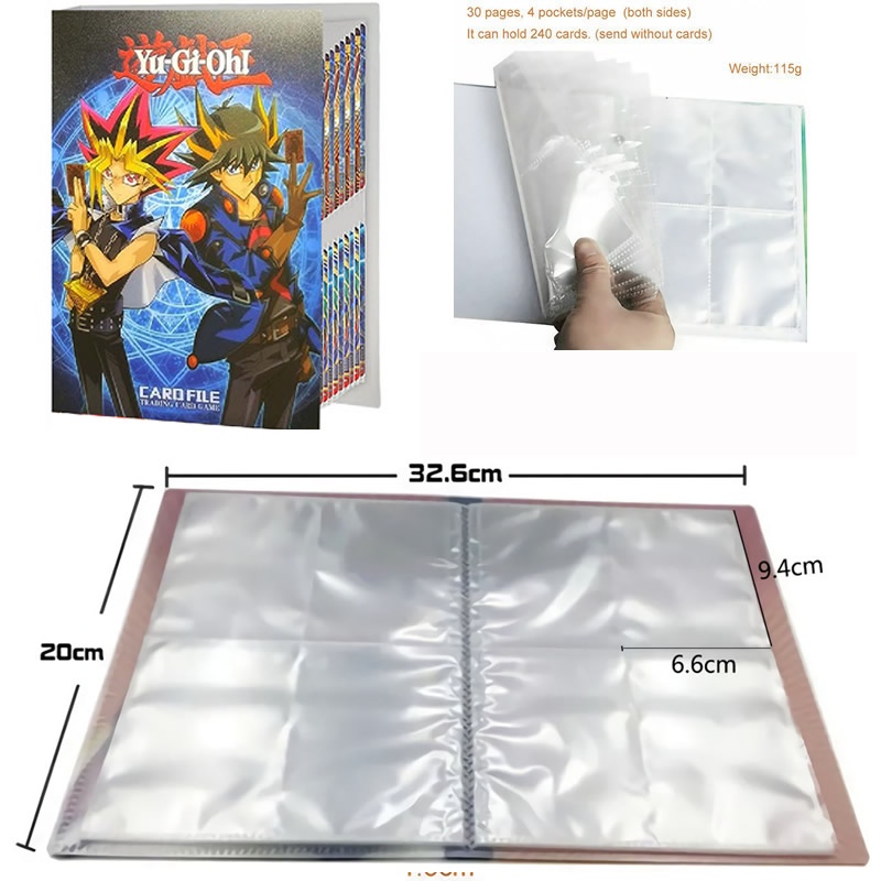 240CS Album Yugioh Card Holder Book Cartoon Anime Yu Gi Oh laying Game Card Collectors Notebook