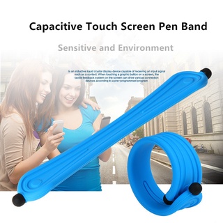Universal Capacitive Screen Touch Pen for Tablets touch Pens for Samsung silicon band wrist strap Mobile Phone Stylus 00