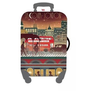 ผ้าคลุมกระเป๋าเดินทาง ผ้ายืด ลาย Discover London (Size M)