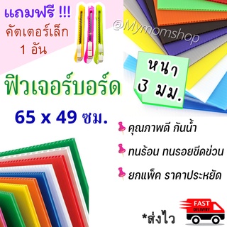 (10แผ่นขึ้นไป แถมฟรี!! คัตเตอร์) ฟิวเจอร์บอร์ด 3 มิล PP Board ขนาด 65*49cm​ **ส่งไว**