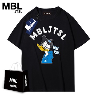 2023 Mbl เสื้อยืดแขนสั้นลําลอง ผ้าฝ้าย พิมพ์ลายการ์ตูน ทรงหลวม แฟชั่นฤดูใบไม้ผลิ สําหรับผู้ชาย และผู้หญิง