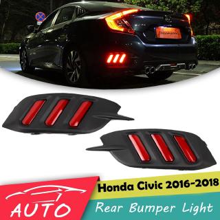 ไฟท้ายกันชน LED สีแดงสำหรับ Honda Civic 2016 2017 2018