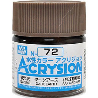 Mr.Hobby สีสูตรน้ำ Acrysion N72 Dark Earth สีน้ำสำหรับพลาสติกโมเดล กันพลา