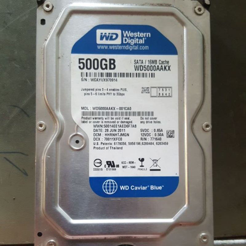 Harddisk PC 500G. มือสอง