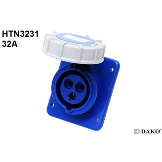 "Dako" Power Plug (เพาเวอร์ปลั๊ก) รุ่น HTN3231 32A 220V-250V 3Pin IP67 ตัวเมีย แบบติดฝั่งเฉียง