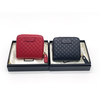 New Gucci short wallet  ดำ/แดง กล่อง ถุงผ้า การ์ด