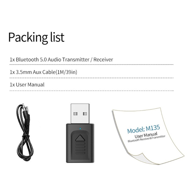 Btsg 4 In 1 อะแดปเตอร์รับส่งสัญญาณไร้สาย Pc Usb Micro บลูทูธ 5.0 Aux
#8