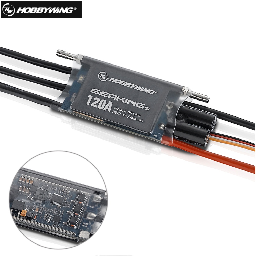 Hobbywing SeaKing Pro 120A ESC ไร้แปรงถ่าน กันน้ํา สําหรับเรือ SeaKing-120A-Pro (รุ่นมืออาชีพ)
