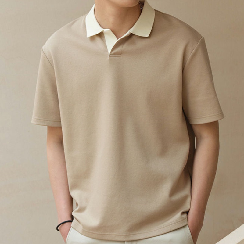 เสื้อโปโลชายคอปก ทรงหลวม สวมใส่สบาย เข้ากับทุกการแต่งกาย แฟชั่นฤดูร้อน เสื้อยืดผู้ชาย