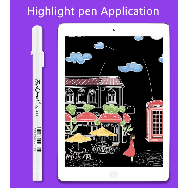 ปากกามาร์กเกอร์สีขาวกันน้ําสําหรับการเขียนอัลบั้มสีขาว 0.8 มม. - รูปที่ 5