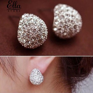 เครื่องประดับกายของเกาหลี Style Crescent Moon Rhinestone Shining Stud