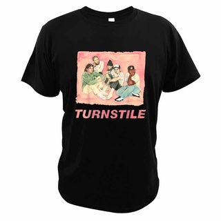 เสื้อยืดผ้าฝ้าย 100% แบบนิ่ม พิมพ์ลายวงร็อค Turnstile สไตล์อเมริกัน ฮาร์ดคอร์ คุณภาพสูง EU S-5XL