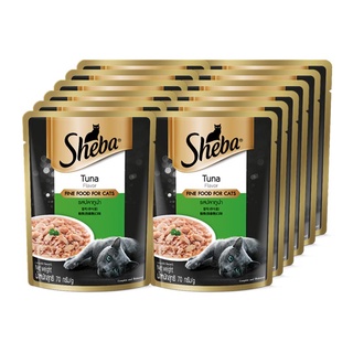 ชีบา เพาซ์ อาหารแมว ชนิดเปียก รสปลาทูน่า 70 กรัม x 12 ซอง อาหารแมว Sheba Pouch Cat Food Tuna Flavor 70g x 12 Pouches