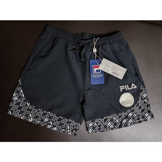 Fila Kids กางเกงขาสั้น ทรงสปอต  ผ้าไม่อมเหงื่อ สีดำ