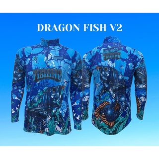 JK Thailand เสื้อตกปลา DRAGON FISH V2 ป้องกันรังสี UV 80% แห้งเร็ว