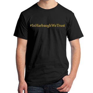 เสื้อยืด พิมพ์ลายคลาสสิค สุดเท่ สําหรับผู้ชาย #เสื้อยืด พิมพ์ลายกราฟฟิค InHarbaughWeTrust Jim Harbaugh ฟรีไซซ์