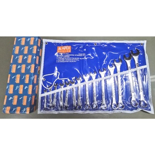 APEX​ AP-0402003 ชุดประแจแหวน​ข้างปากตาย​ 14​ ตัวชุด​ 8-24MM​ ชุดประแจแหวนข้างปาก​ตาย​ APEX