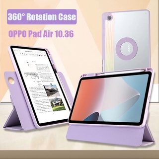 เคสแม่เหล็ก ถอดออกได้ แข็งแรง สําหรับ OPPO Pad Air 10.36 2022 OPPO Pad 11 360° เคสหนังอะคริลิคใส กันสกปรก หมุนได้ พร้อมที่ใส่ดินสอ