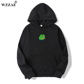 เสื้อกันหนาว มีฮู้ด ผ้าฝ้าย ลายกบ ZW Sad Frog เข้ากับทุกการแต่งกาย สําหรับผู้ชาย 2022