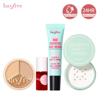 Bayfree ชุดเครื่องสําอาง ลิปทินท์ กันน้ํา ติดทนนาน + แป้งฝุ่น ควบคุมความมัน + ไพรเมอร์ไพรเมอร์ ปรับรูขุมขน + พาเลทคอนซีลเลอร์ เนื้อครีม 4 ชิ้น