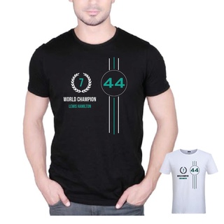 เสื้อยืดผ้าฝ้าย พิมพ์ลาย Lewis Hamilton Amg 7 Time Mercedes Benz F1 Merc Petrona Motorsport สําหรับผู้ชาย 4012E&gt;S