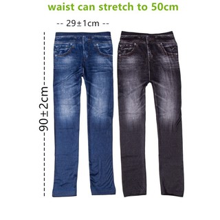 legging jean เลกกิ้ง ลายยีนส์ เหมือนจริง กระชับ สวยเบา สบาย free size สีน้ำเงิน