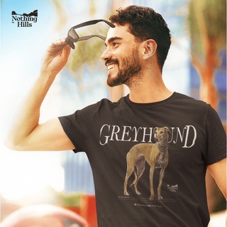 เสื้อยืดคอกลมทรงสวยลาย GREYHOUND Classic Cotton Unisex by 【Nothing Hills】 ใหม่