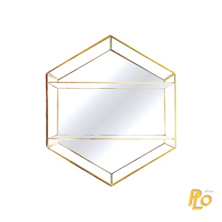 กล่องกระจกใสพร้อมชั้นวางกระจกด้านใน ทรงหกเหลี่ยม | Philos Hexagon Glass Wallhanging Box With Shelf : BX1904